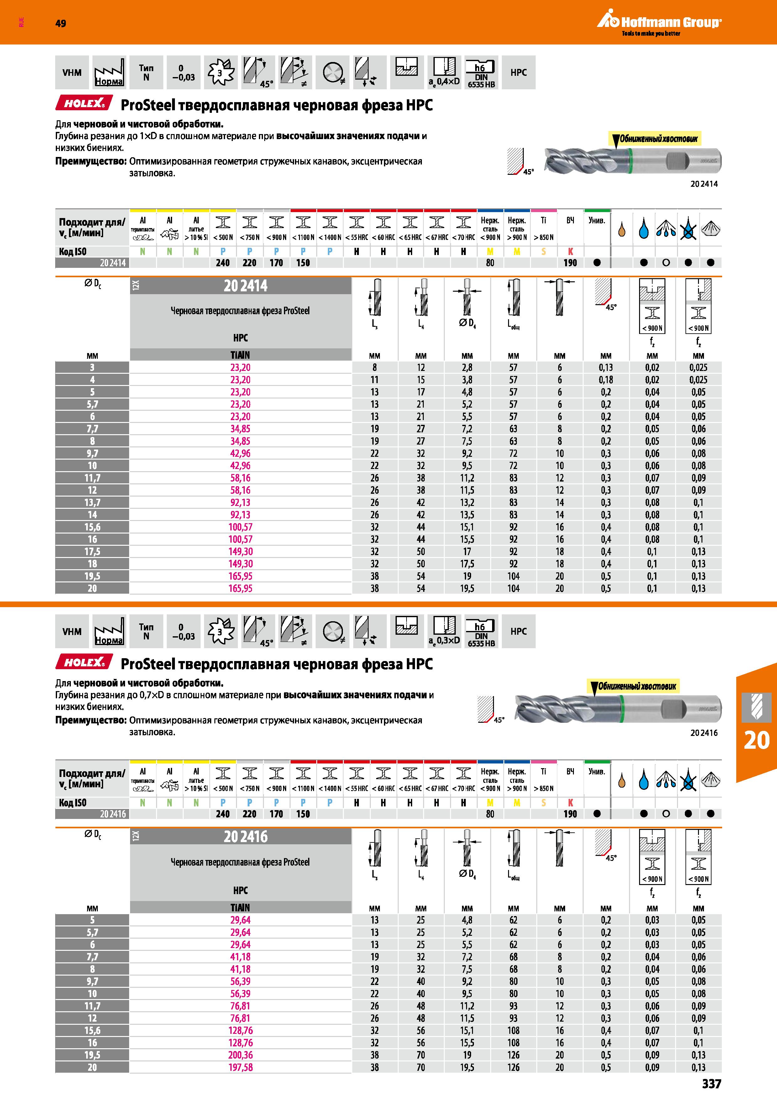 337 Hoffmann Group VHM NsN Норма Тип N О -0,03 т:м q ц h6 ae°'4xD 6535HB ша-llfiff ProSteel твердосплавная черновая фреза HPC Для черново Каталог HOFFMANN GROUP 2018 Профессиональный режущий и вспомогательный инструмент для промышленного оборудования Сверла Фрезы Метчики Державки Стр. 337