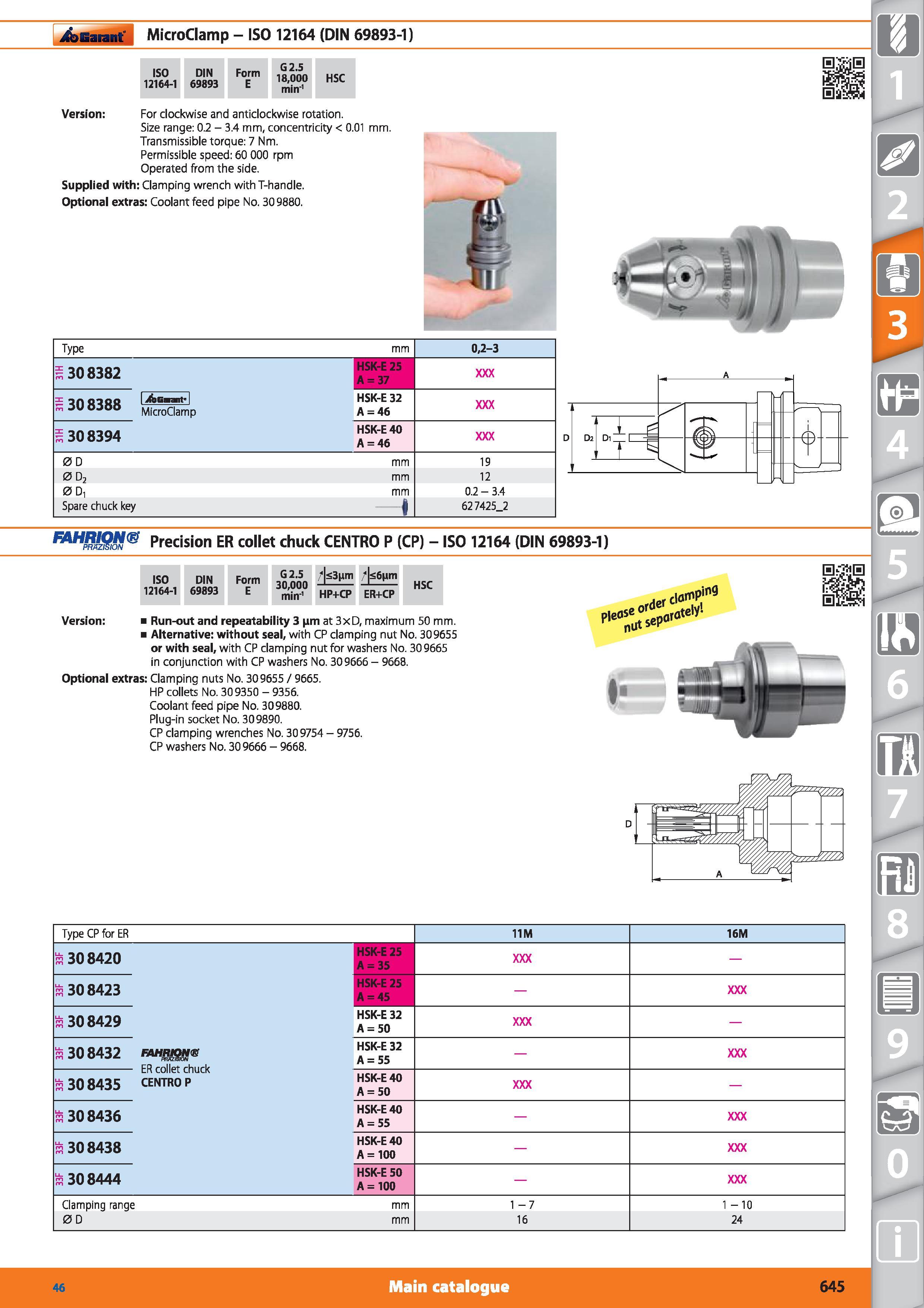 645 Garant MicroClamp - ISO 12164 (DIN 69893-1) ISO 12164-1 DIN 69893 Form E G2 5 18,000 min'1 HSC Version For clockwise and anticlockwise rotation S Каталог HOFFMANN GROUP 2015 Инструмент режущий слесарный измерительный абразивный Оборудование Комплексные поставки для промышленных предприятий Стр. 645 ENG