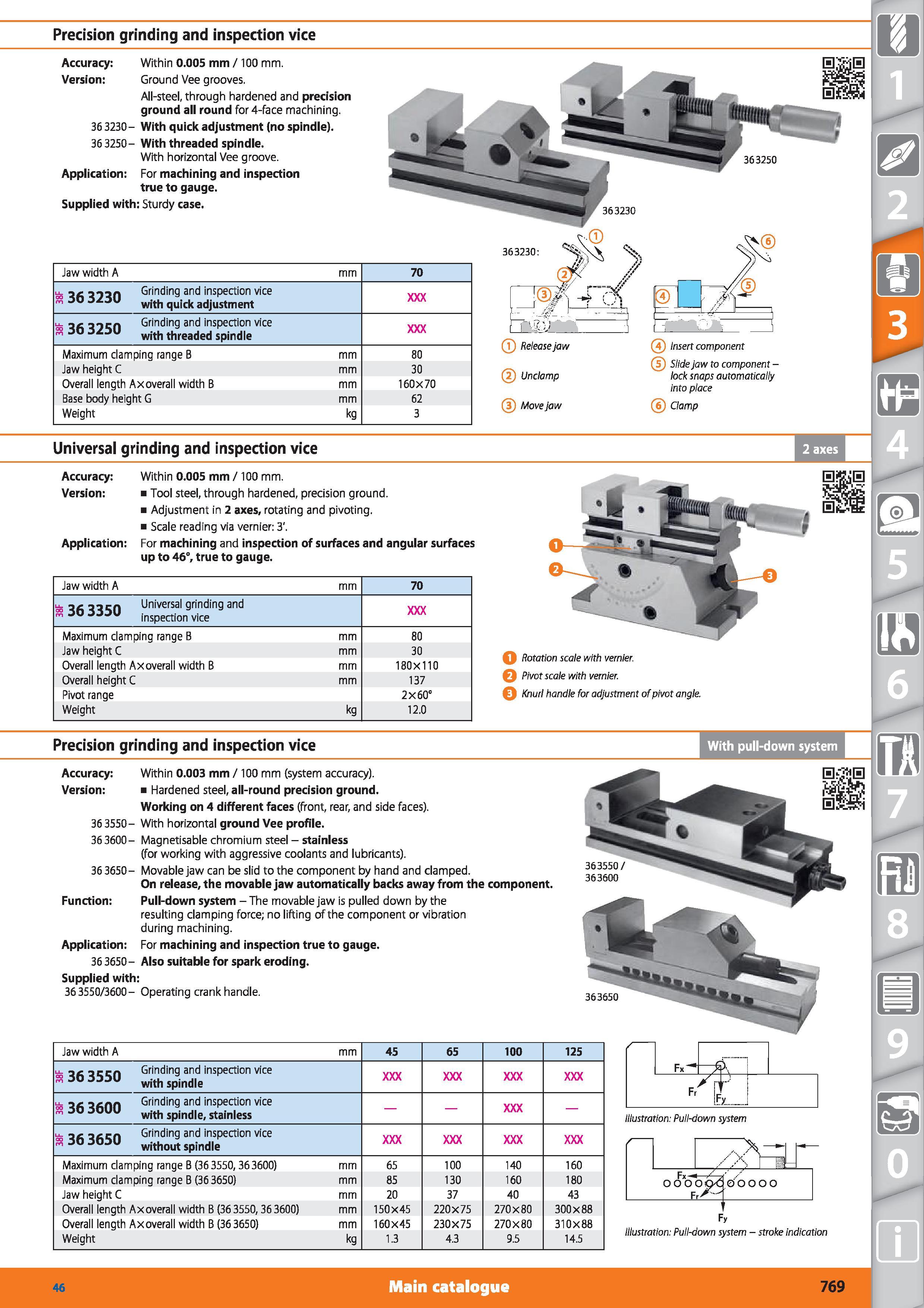 769 Precision grinding and inspection vice Universal grinding and inspection vice Accuracy Within 0 005 mm/100 mm Version Tool steel, through hardene Каталог HOFFMANN GROUP 2015 Инструмент режущий слесарный измерительный абразивный Оборудование Комплексные поставки для промышленных предприятий Стр. 769 ENG
