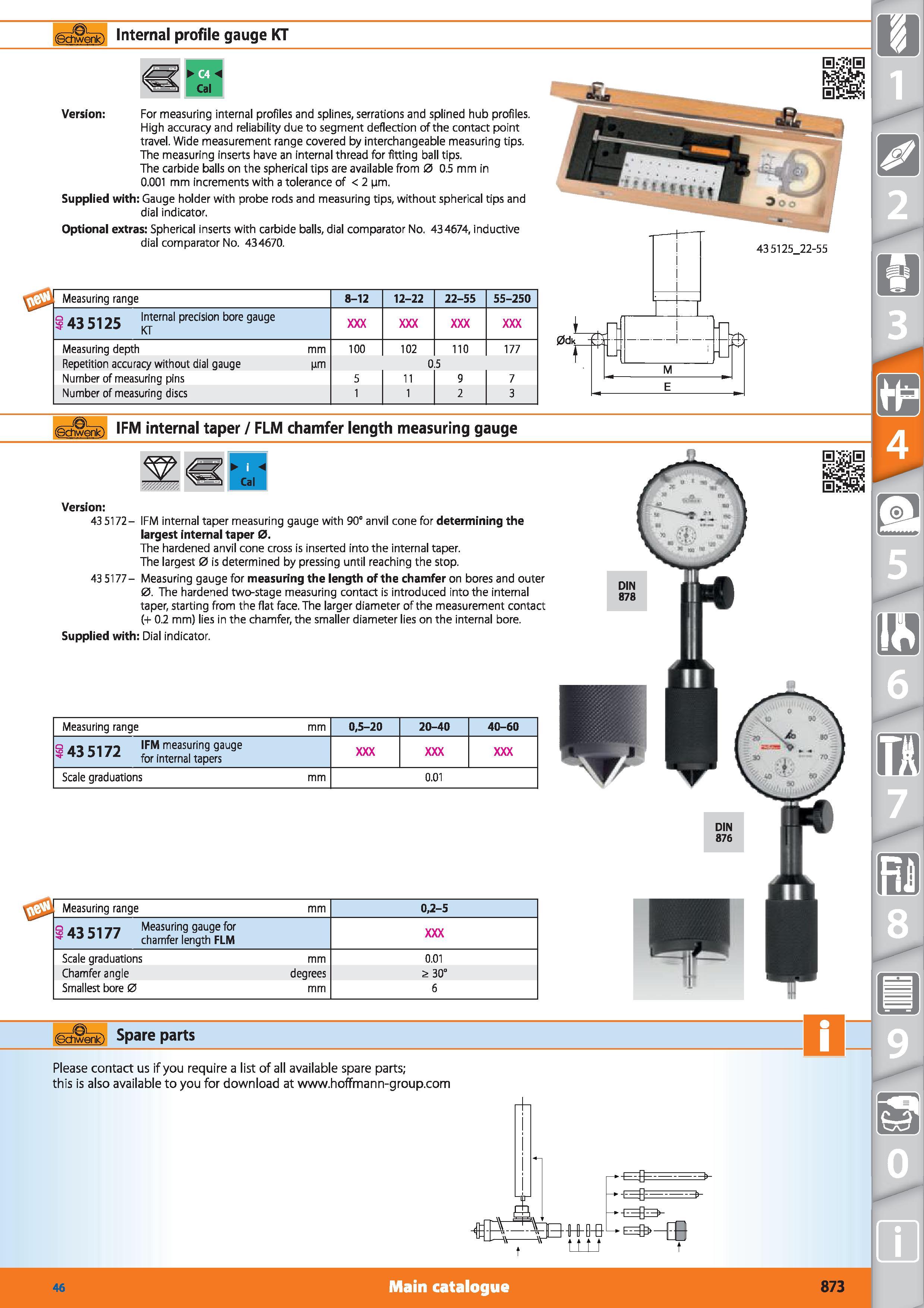 873 Internal profile gauge KT Version For measuring internal profiles and splines, serrations and splined hub profiles High accuracy and reliability Каталог HOFFMANN GROUP 2015 Инструмент режущий слесарный измерительный абразивный Оборудование Комплексные поставки для промышленных предприятий Стр. 873 ENG