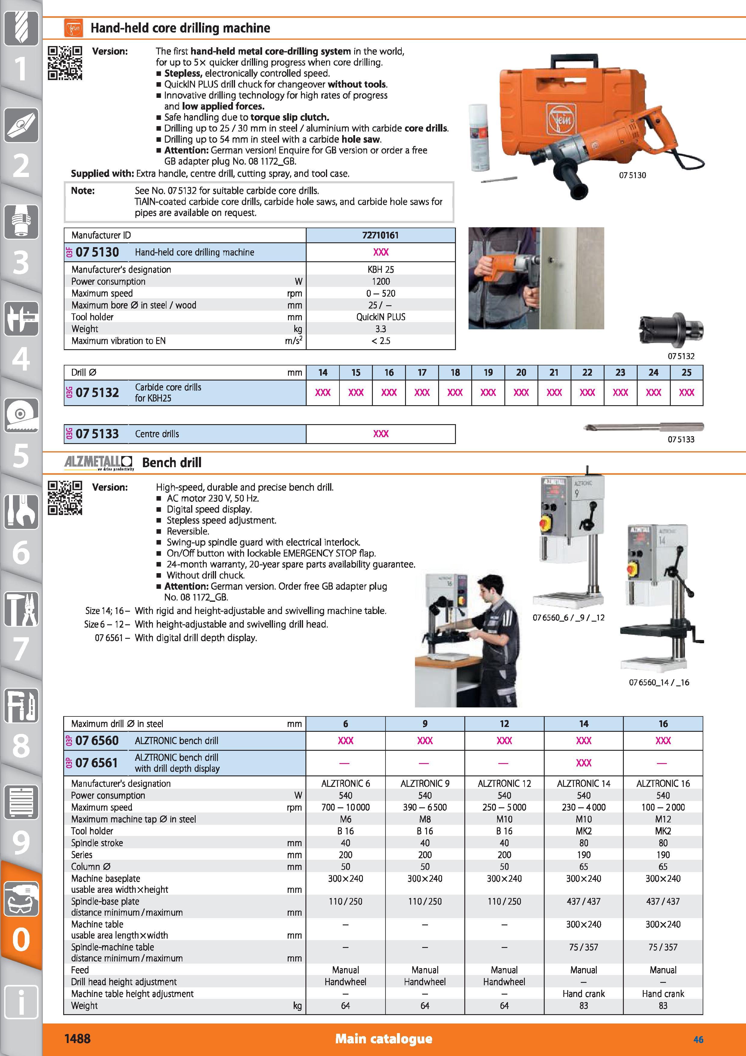 1488 H Hand-held core drilling machine Version The first hand-held metal core-drilling system in the world, for up to 5 x quicker drilling progress wh Каталог HOFFMANN GROUP 2015 Инструмент режущий слесарный измерительный абразивный Оборудование Комплексные поставки для промышленных предприятий Стр. 1488 ENG