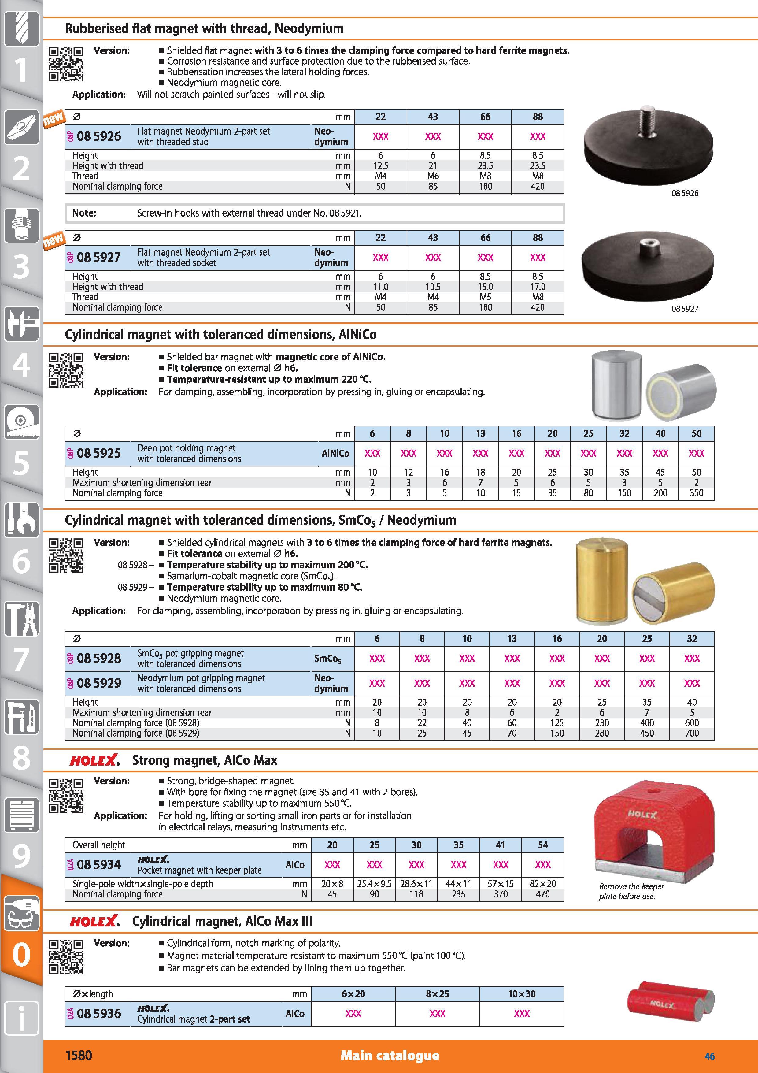 1580 1 Rubberised flat magnet with thread, Neodymium Version 1 Shielded flat magnet with 3 to 6 times the damping force compared to hard ferrite magne Каталог HOFFMANN GROUP 2015 Инструмент режущий слесарный измерительный абразивный Оборудование Комплексные поставки для промышленных предприятий Стр. 1580 ENG