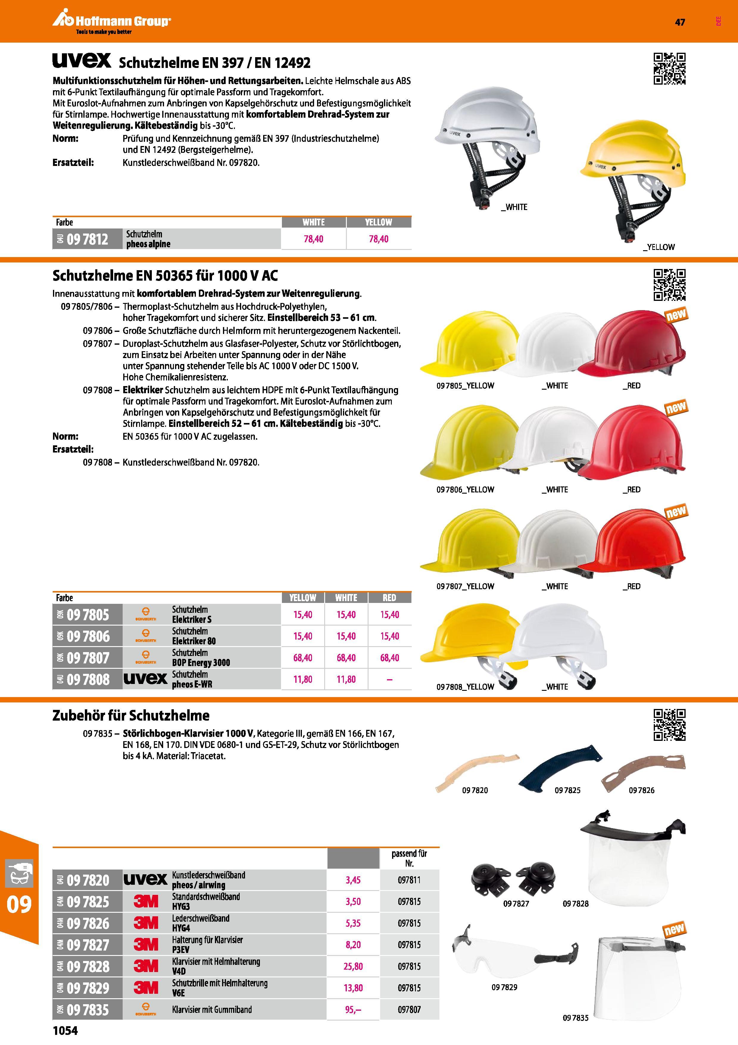 1054 uvex Schutzhelme EN 397 / EN 12492 Multifunktionsschutzhelm für Höhen- und Rettungsarbeiten Leichte Helmschale aus ABS mit 6-Punkt Textilaufhängu Каталог HOFFMANN GROUP 2016 Ручной слесарно-монтажный и контрольно-измерительный инструмент и приборы для предприятий машиностроения и мастерских сервисного обслуживания 47 версия издания Стр. 1054 DEU