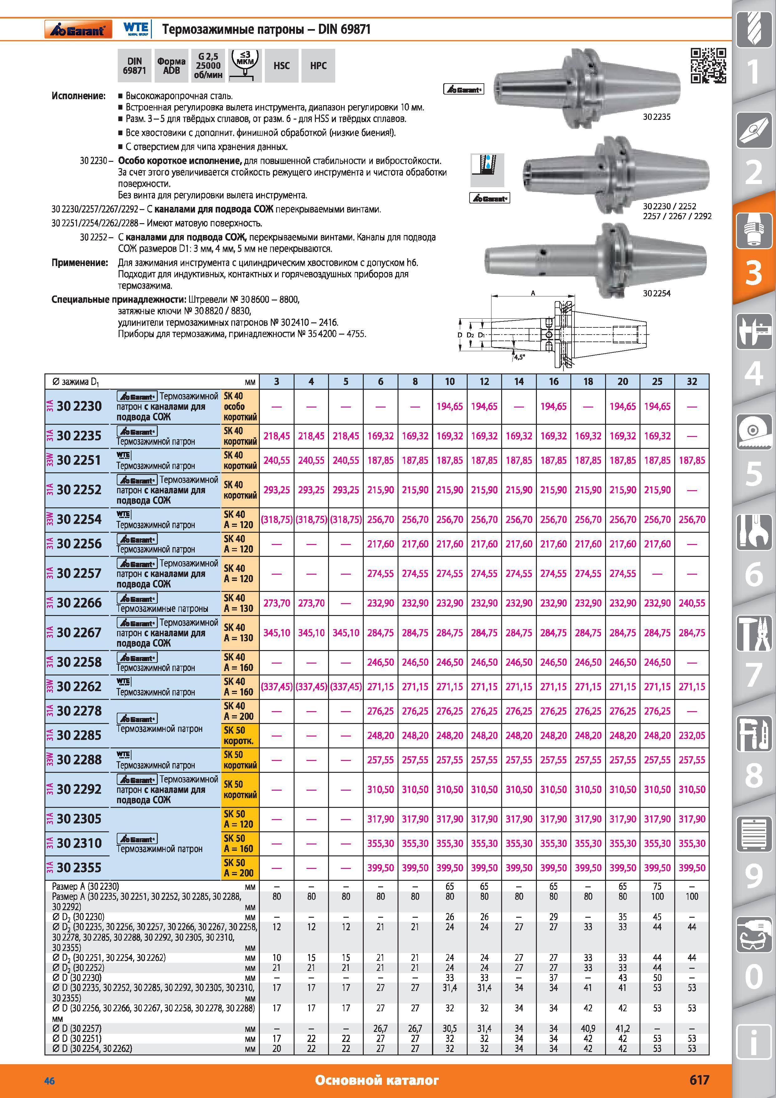 617 Станочные термозажимные патроны от Hoffmann Group с конусом DIN 69871 Форма ADB G 2,5 25000 об/мин Встроенная регулировка вылета режущего инструмента Каталог HOFFMANN GROUP 2015 № 46 на русском Инструмент Оборудование Инвентарь Комплексные технологические решения и поставки Стр. 617