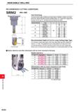 1396 INDEXABLE MILLING INDEXABLE MILLING RECOMMENDED CUTTING CONDITIONS SRM2 016-032 Tool Overhang The recommended cutting conditions are chosen based Каталог MITSUBISHI 2020 Режущий инструмент для станков по металлу Фрезы концевые монолитные из твердого сплава и сборные со сменными режущими пластинами Резцы Сверла Стр. M240