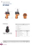 1190 Angular Head Series HRAG (90° fixed) Reinforced type BT-HRAG O Positioning pin 0D Shank size L A 0D BT50 56 5 30° 040 NO Name Rotating angle grad Каталог KORLOY 2020 Режущий и вспомогательный инструмент для станков ЧПУ и универсальных Фрезы с СМП Сверла твердосплавные Резцы токарные Пластины сменные режущие Стр. I52