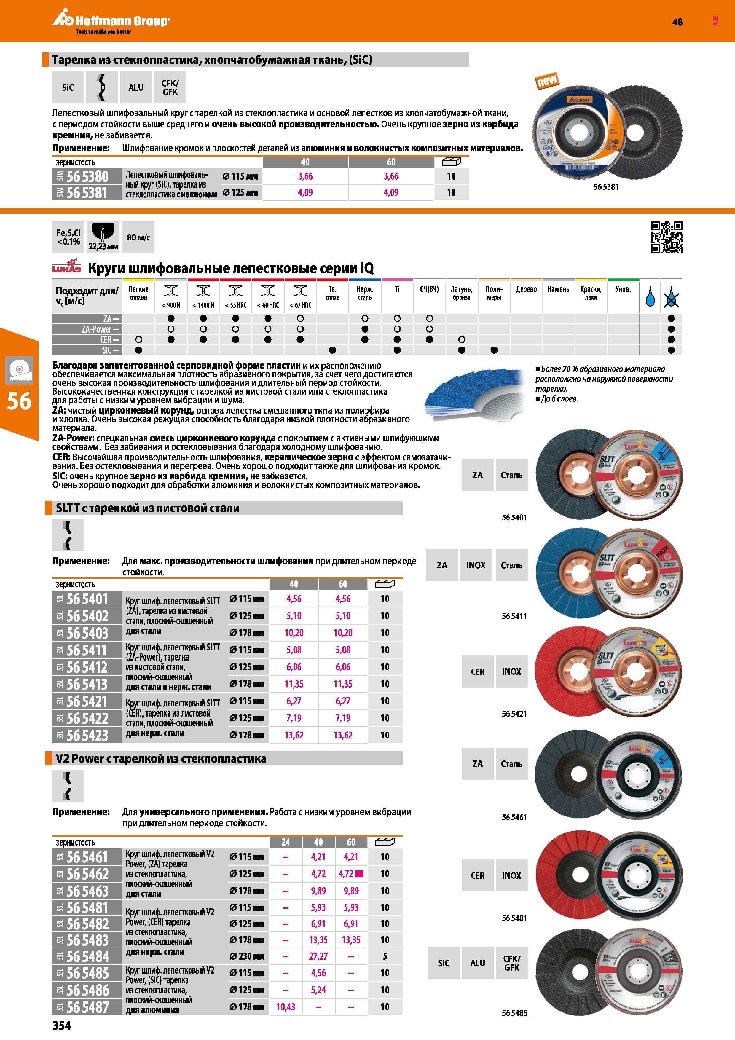 354 Лепестковый шлифовальный круг с тарелкой из стеклопластика и основой лепестков из хлопчатобумажной ткани, с периодом стойкости выше средн Каталог HOFFMANN GROUP 2017 Ручной слесарно-монтажный и контрольно-измерительный инструмент для производственных предприятиий и служб сервиса Инвентарь Стр. 354