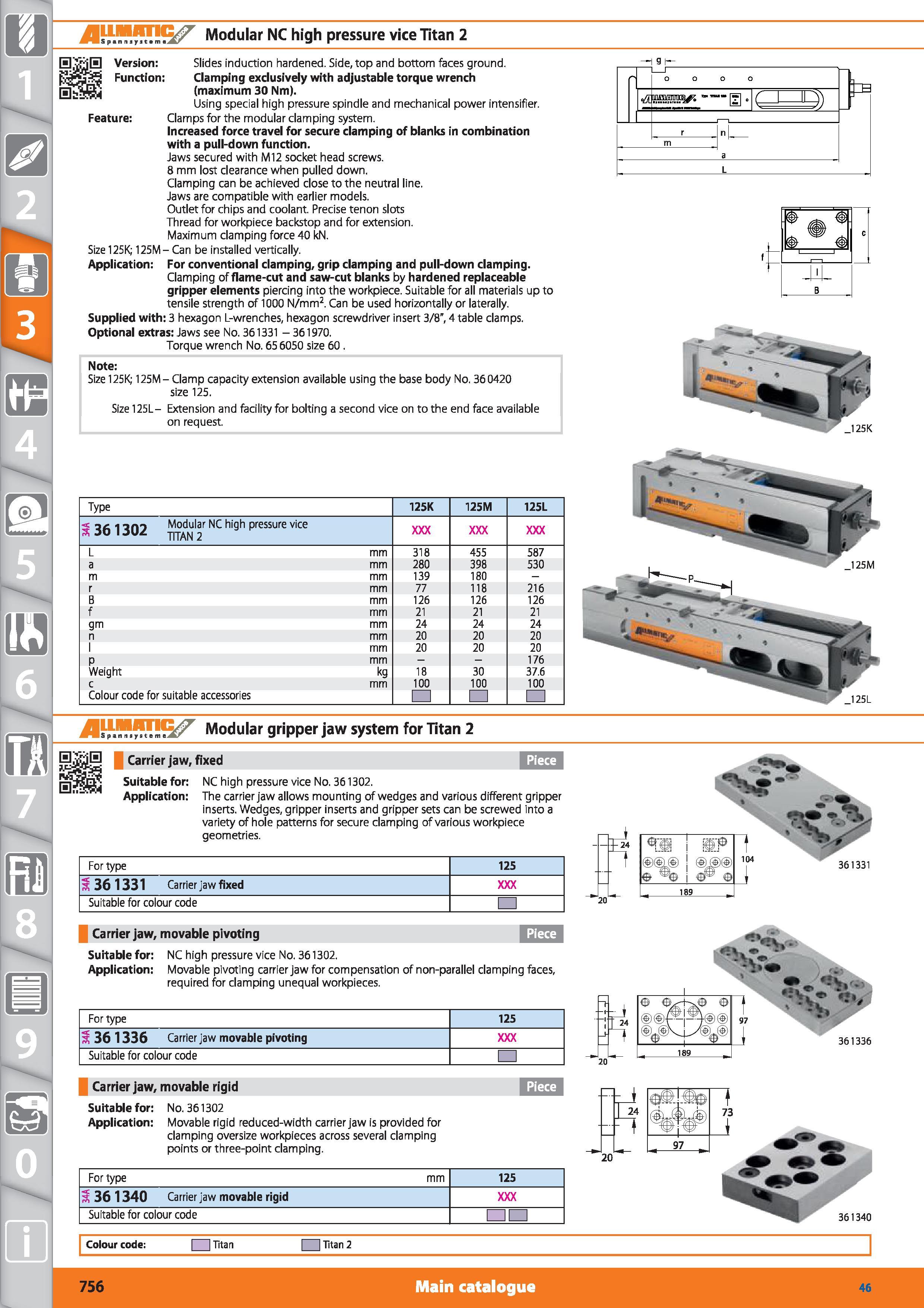 756 Modular NC high pressure vice Titan 2 Feature Version Slides induction hardened Side, top and bottom faces ground Function Clamping exclusively w Каталог HOFFMANN GROUP 2015 Инструмент режущий слесарный измерительный абразивный Оборудование Комплексные поставки для промышленных предприятий Стр. 756 ENG