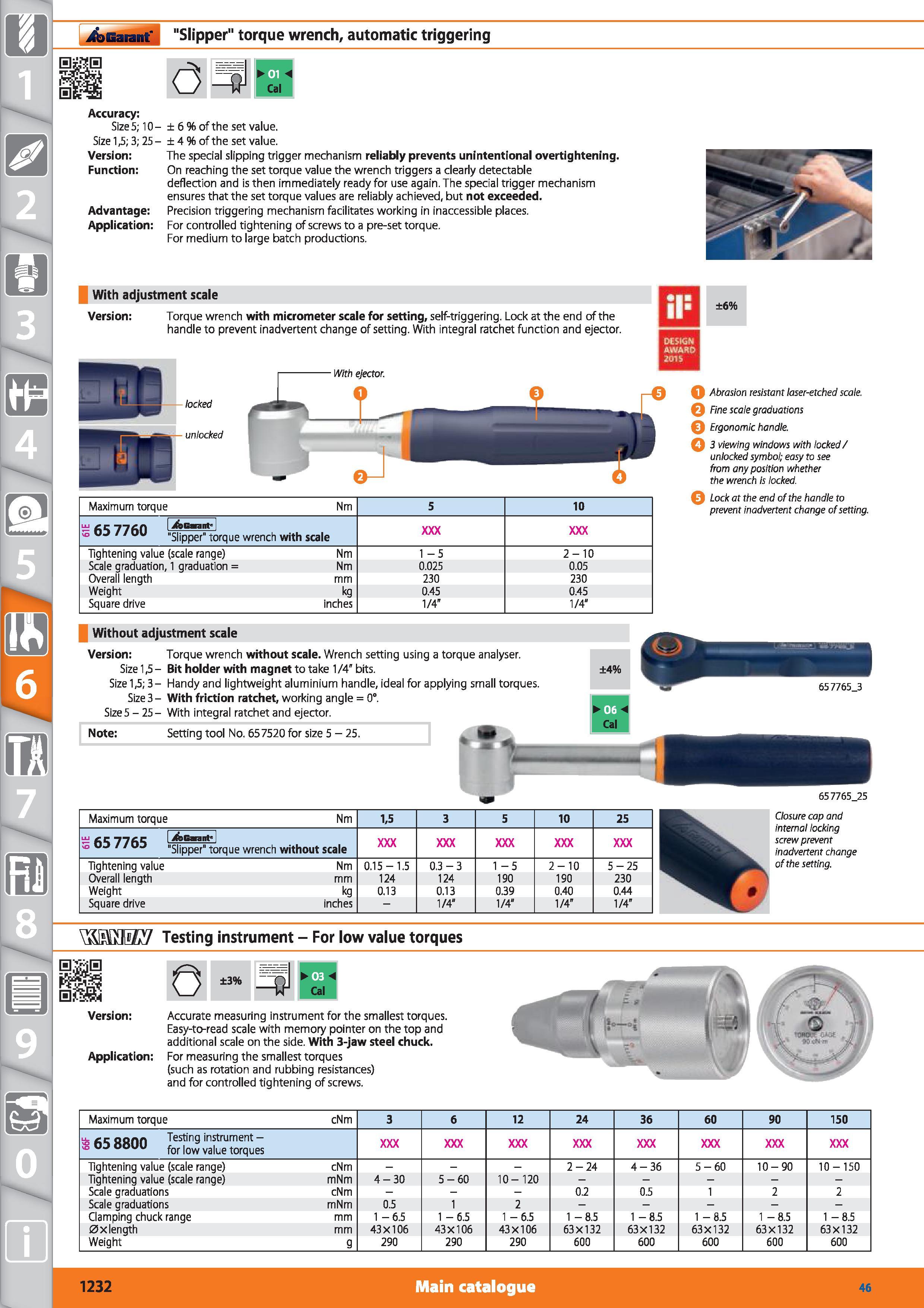 1232 Garant Slipper torque wrench, automatic triggering (3 Accuracy Size 5; 10-Size 1A 3; 25-Version Function Advantage Application ± 6 of the set val Каталог HOFFMANN GROUP 2015 Инструмент режущий слесарный измерительный абразивный Оборудование Комплексные поставки для промышленных предприятий Стр. 1232 ENG