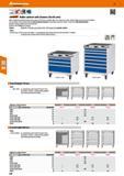 246 Hoffmann Group 47 Roller cabinet with drawers 36x36 units With 2 ball-bearing fixed wheels and 2 castors 0 100 mm, lockable With anti-roll lip on Каталог HOFFMANN GROUP 2016 Производственная мебель для работы хранения и транспортировки в условиях промышленных предприятий и сервисных мастерских Вер. 47 ENG Стр. 246