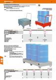 474 Containment trays for 200 litre drums With 2 fixed wheels and 2 castors of polyamide (0180 mm) 1 castor has a parking brake With pushing handle a Каталог HOFFMANN GROUP 2016 Производственная мебель для работы хранения и транспортировки в условиях промышленных предприятий и сервисных мастерских Вер. 47 ENG Стр. 474