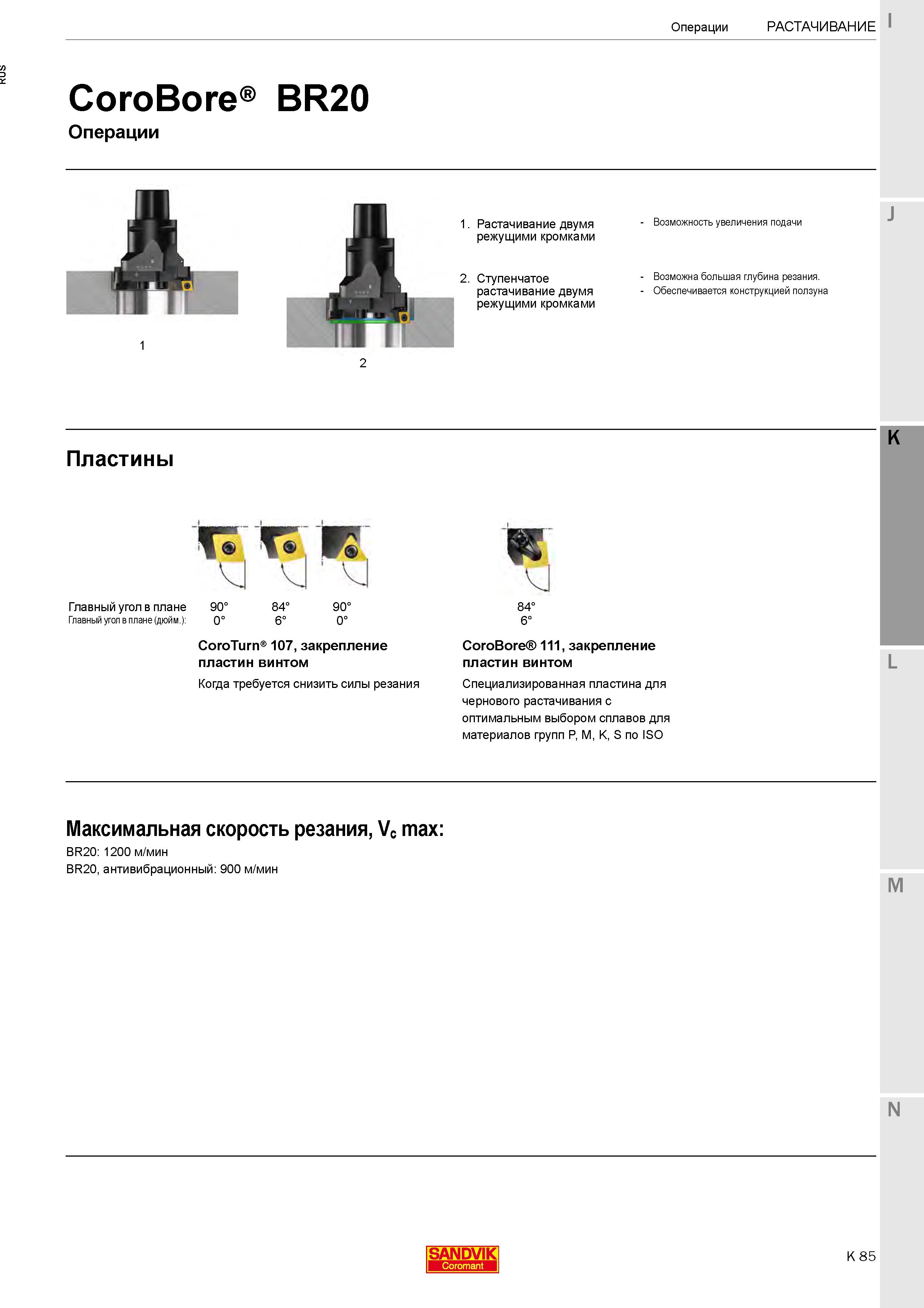 339  Каталог SANDVIK COROMANT 2020 Фрезы и сверла с СМП Расточной инструмент Принадлежности и оснастка для станков Стр. K85