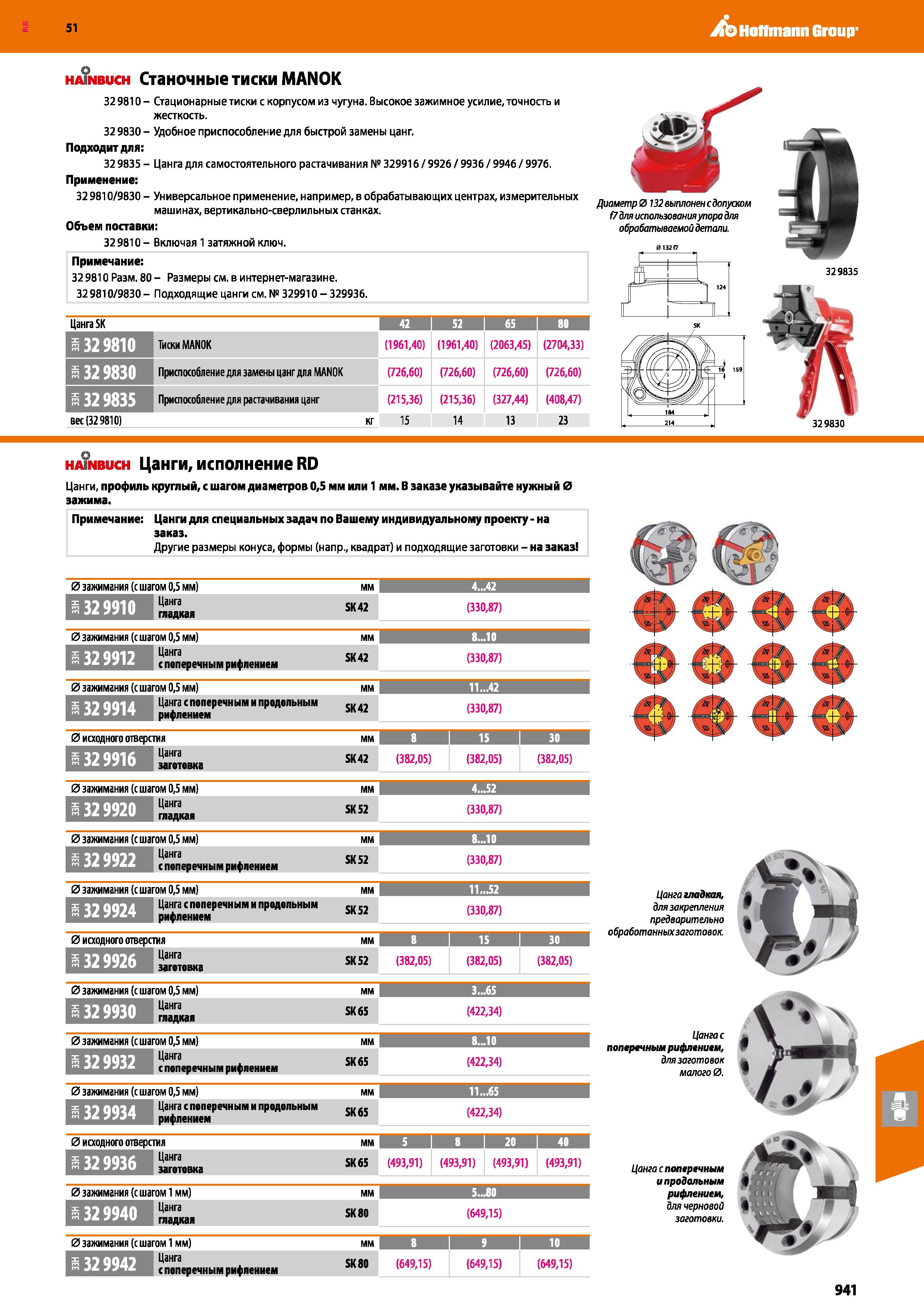 941 Hoffmann Group 51 munbuch Станочные тиски MANOK 32 9810 - Стационарные тиски с корпусом из чугуна Высокое зажимное усилие, точность и жесткость 3 Каталог HOFFMANN GROUP 2020 Режущий и вспомогательный инструмент для металлорежущих станков с ЧПУ и универсальных Сверла Фрезы Метчики Резцы Развертки Оснастка инструментальная Стр. 941