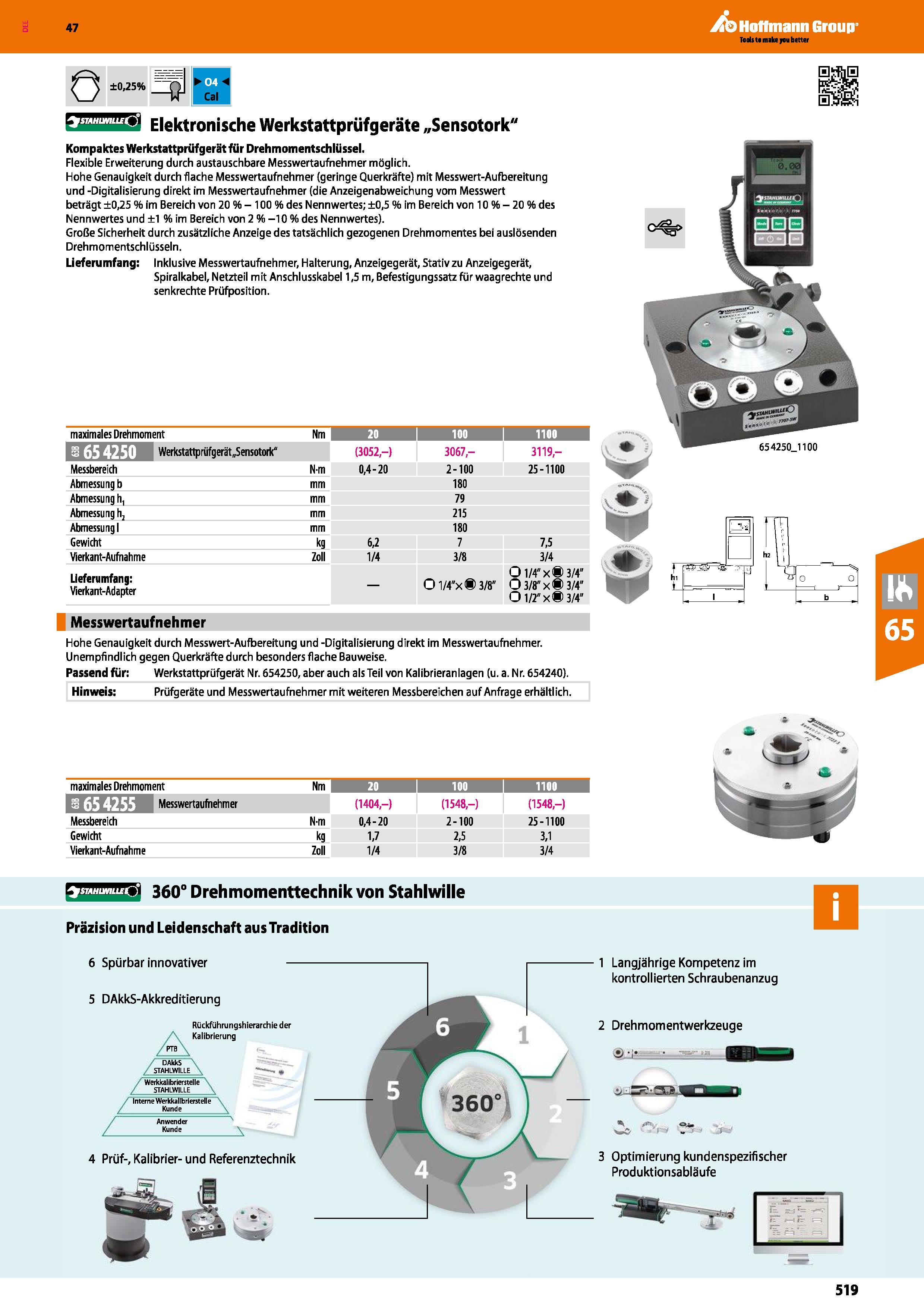 519 ö ±0,25% STAHUMLLE ') Elektronische Werkstattprüfgeräte „Sensotork Kompaktes Werkstattprüfgerät für Drehmomentschlüssel Flexible Erweiterung durc Каталог HOFFMANN GROUP 2016 Ручной слесарно-монтажный и контрольно-измерительный инструмент и приборы для предприятий машиностроения и мастерских сервисного обслуживания 47 версия издания Стр. 519 DEU
