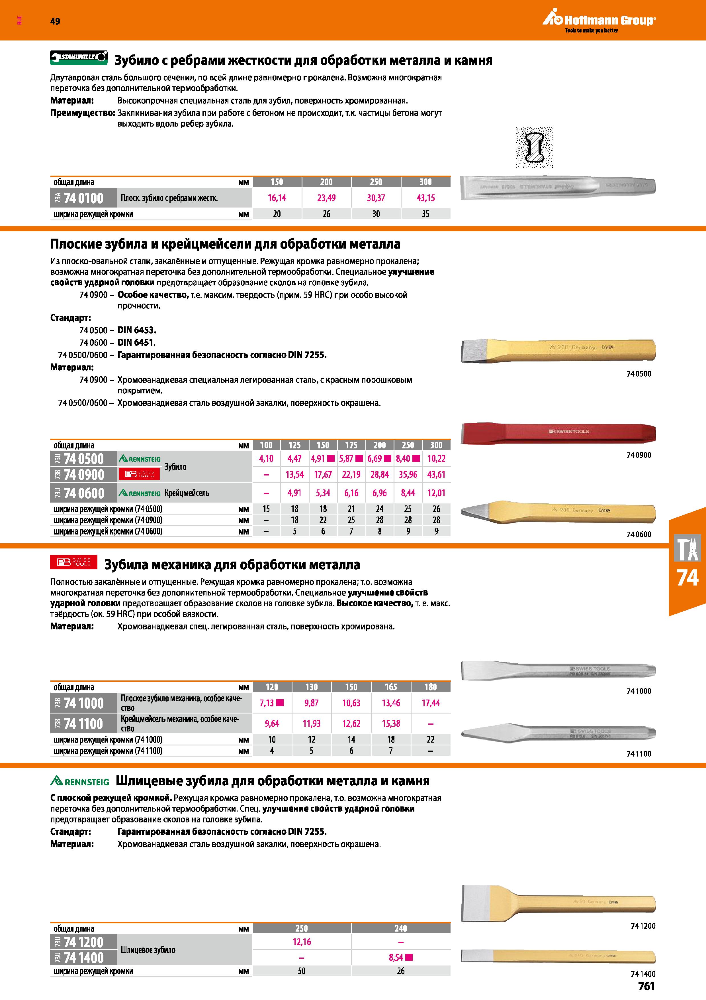 761 Teds t main you better smuwiufO Зубило с ребрами жесткости для обработки металла и камня Двутавровая сталь большого сечения, по всей длине р Каталог HOFFMANN GROUP 2018 Инструмент ручной Слесарный и механизированный Измерительные приборы и инструменты Производственный инвентарь Стр. 761