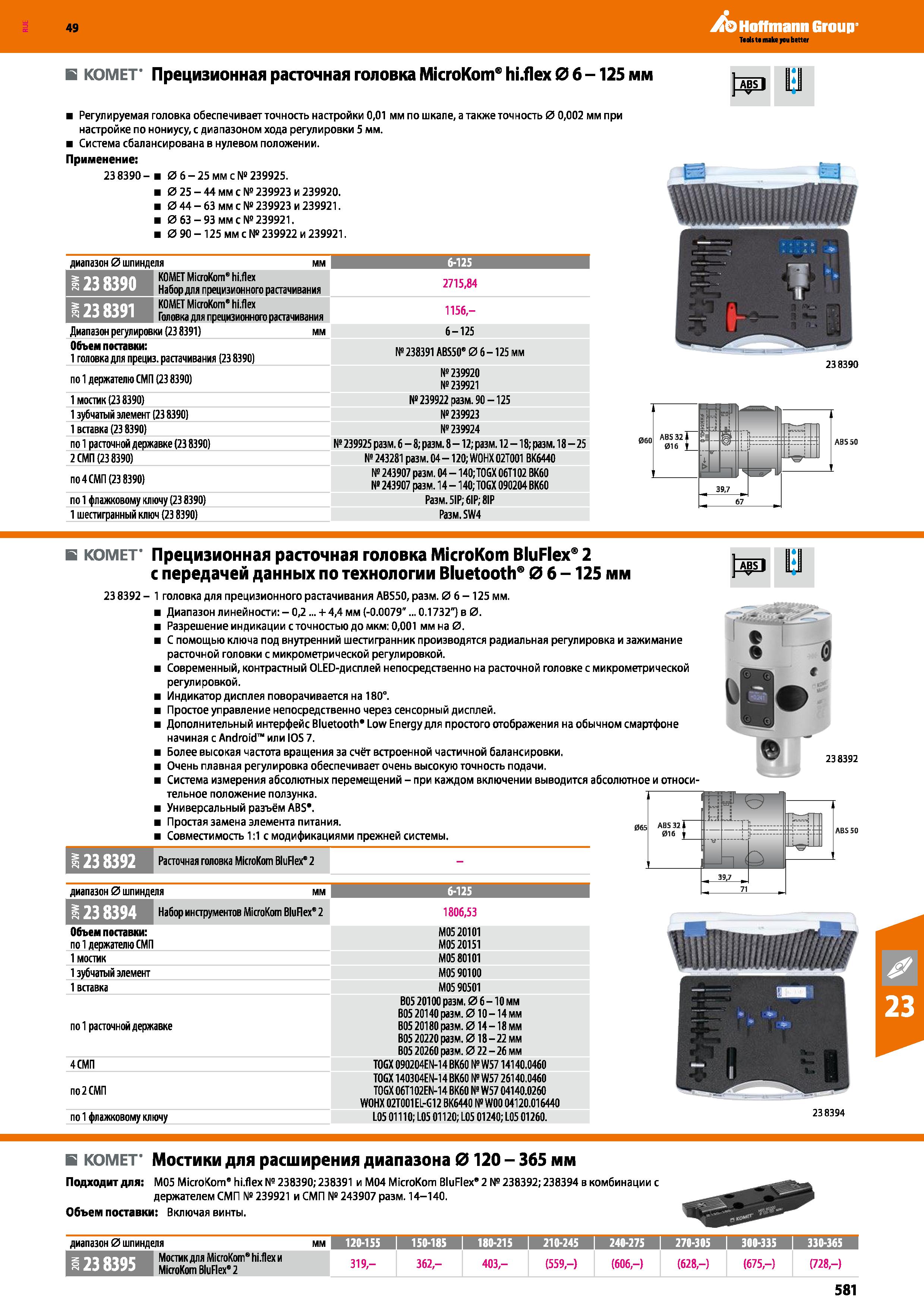 581 Hoffmann Group в KOMET GROUP Прецизионная расточная головка MicroKom hi flex 0 б -125 мм Регулируемая головка обеспечивает точность н Каталог HOFFMANN GROUP 2018 Профессиональный режущий и вспомогательный инструмент для промышленного оборудования Сверла Фрезы Метчики Державки Стр. 581