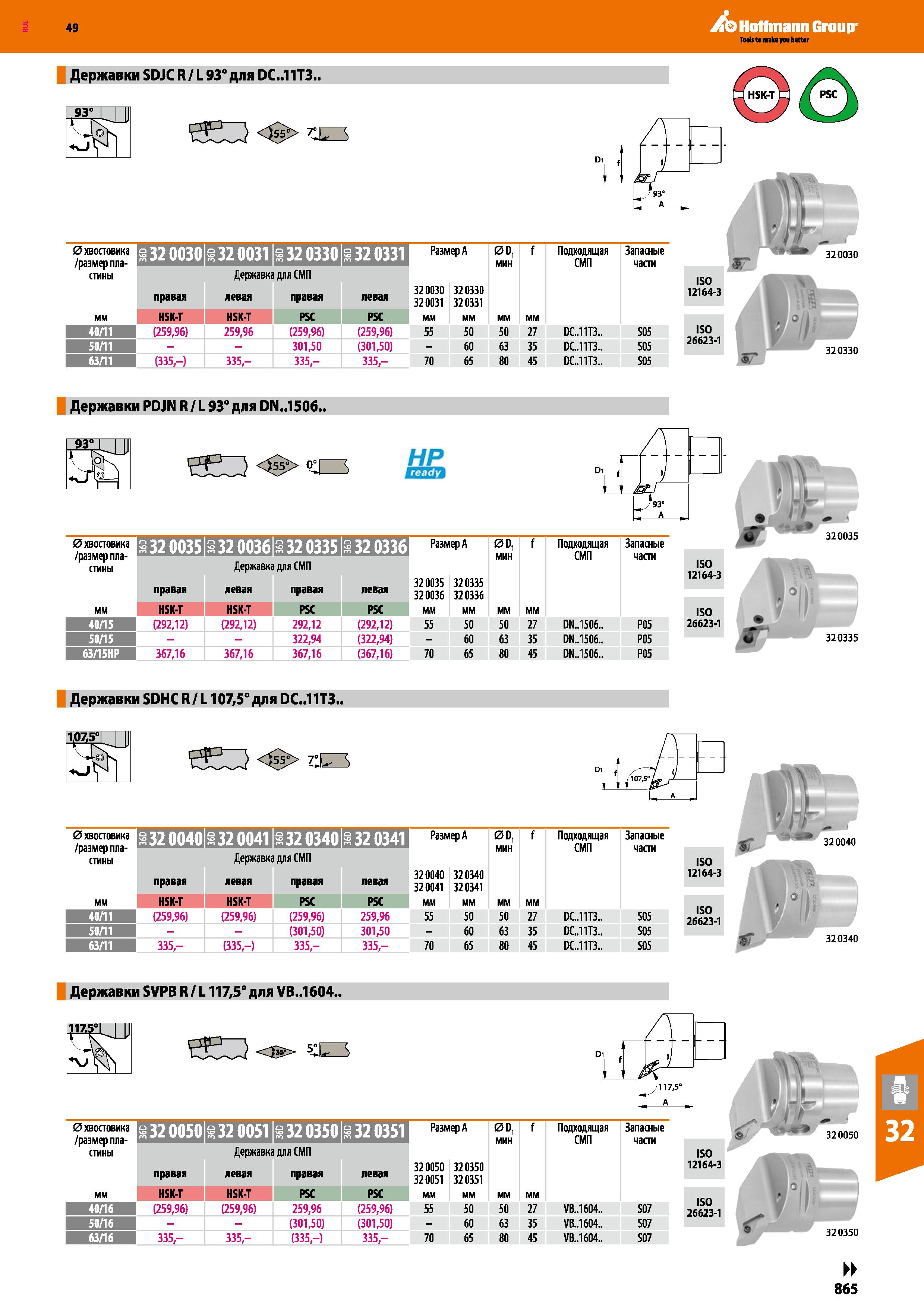 865 Hoffmann Group Державки SDJCR L 93° для DC 11T3 n Г 0- i i r-1 t Диаметр хвостовика размер пластины 3 32 0030 3 32 0031 3 32 0330 3 3 Каталог HOFFMANN GROUP 2018 Профессиональный режущий и вспомогательный инструмент для промышленного оборудования Сверла Фрезы Метчики Державки Стр. 865