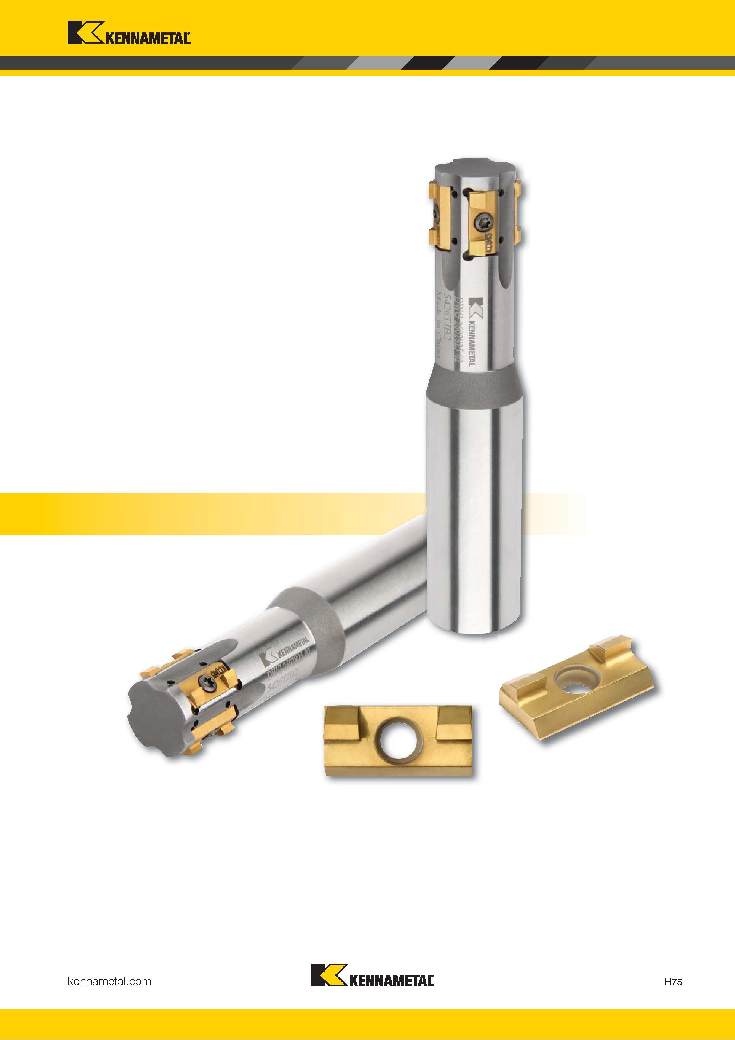 263 Kennametal Kennametal H75 Каталог KENNAMETAL 2018 Режущий инструмент для обработки отверстий в металлах и сплавах Быстрорежущие метчики и раскатники Сборные фрезы с СРП и твердосплавные Стр. H75