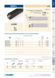 165 Токарный наружный резьбовой резец Pramet SER/L под многовершинные резьбонарезные сменные пластины из твердого сплава Общий вид Эскиз с основными размерами Каталог PRAMET 2016 Металлорежущий инструмент для точения фрезерования сверления на металлообрабатывающем станочном оборудовании Стр. 163