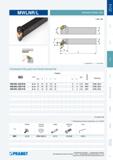 68 Токарный резец Pramet MWLNR/L для наружной токарной обработки на станках Правого и левого исполнений Размеры Вес указан в кг Запчасти Тип Прижим Опорная пл Каталог PRAMET 2014 на русском языке Токарная обработка Точение Отрезка Обработка канавок Нарезание резьбы Стр. 67