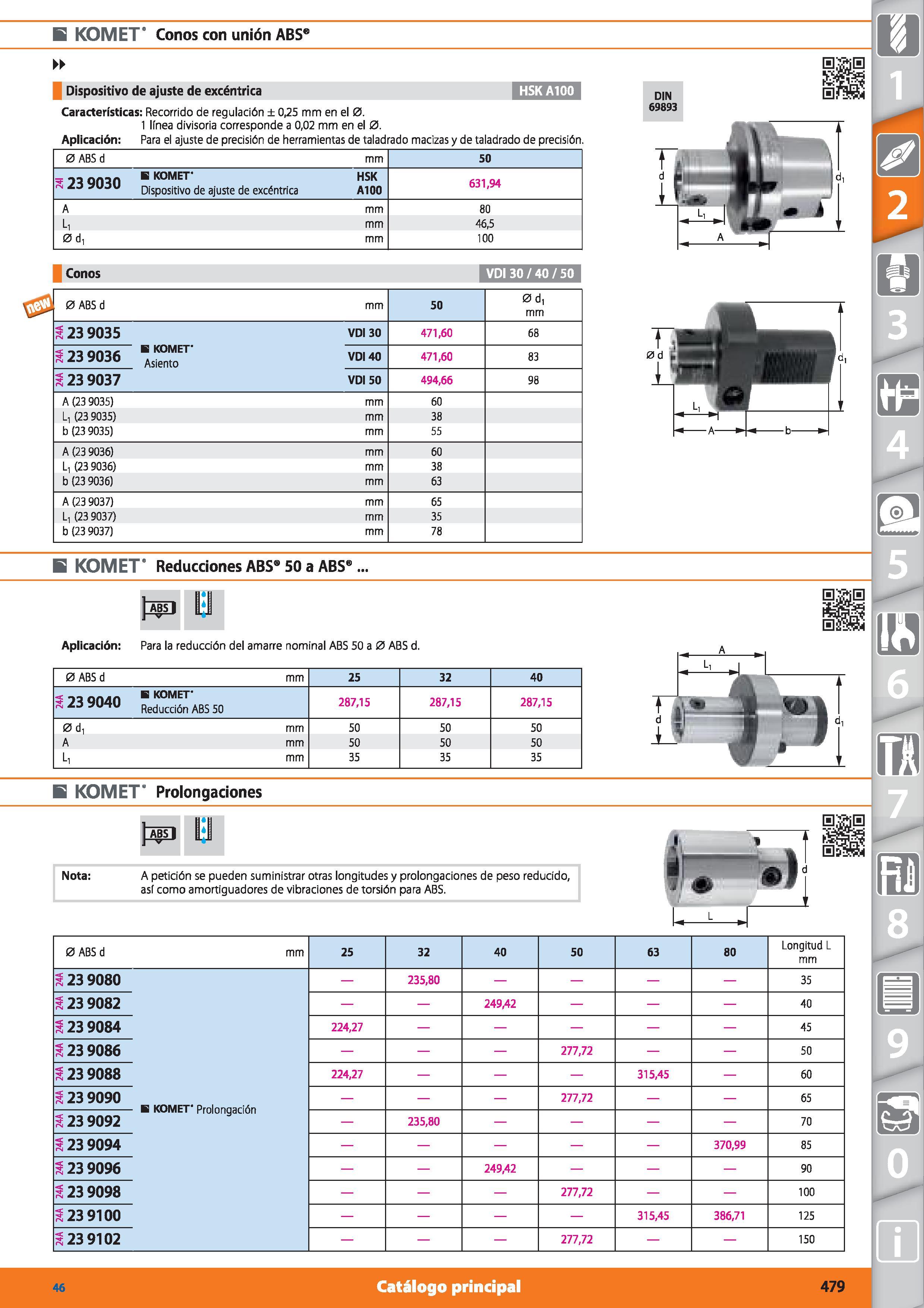 479 E KOMET Conos con unión ABS8 I Dispositivo de ajuste de excéntrica HSKA100 Características: Recorrido de regulación ± 0,25 mm en el 0 1 línea div Каталог HOFFMANN GROUP 2015 Инструмент режущий слесарный измерительный абразивный Оборудование Комплексные поставки для промышленных предприятий Стр. 479 SPA
