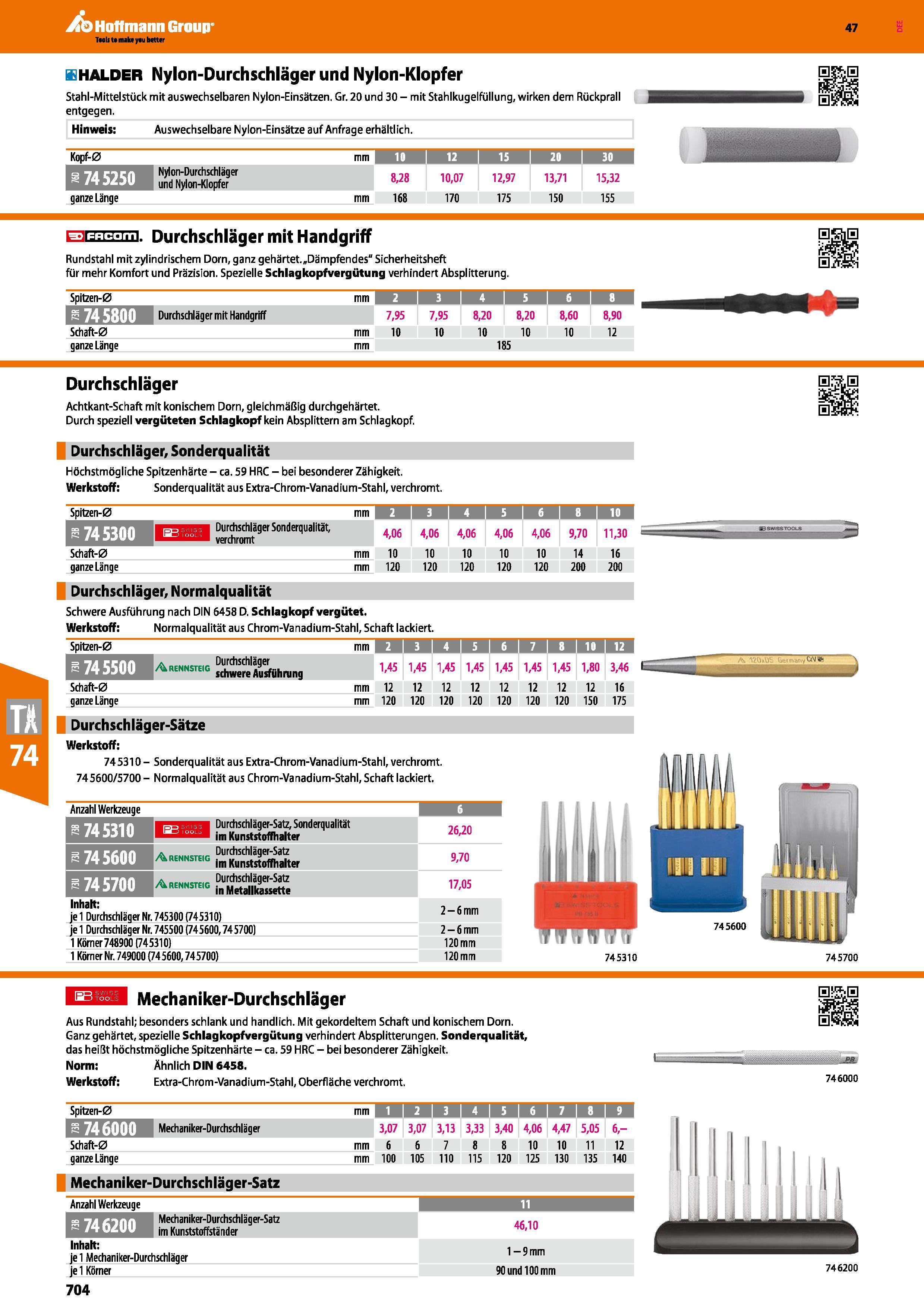 704 fflHALDER Nylon-Durchschläger und Nylon-Klopfer Stahl-Mittelstück mit auswechselbaren Nylon-Einsätzen Gr 20 und 30 - mit Stahlkugelfüllung, wirke Каталог HOFFMANN GROUP 2016 Ручной слесарно-монтажный и контрольно-измерительный инструмент и приборы для предприятий машиностроения и мастерских сервисного обслуживания 47 версия издания Стр. 704 DEU