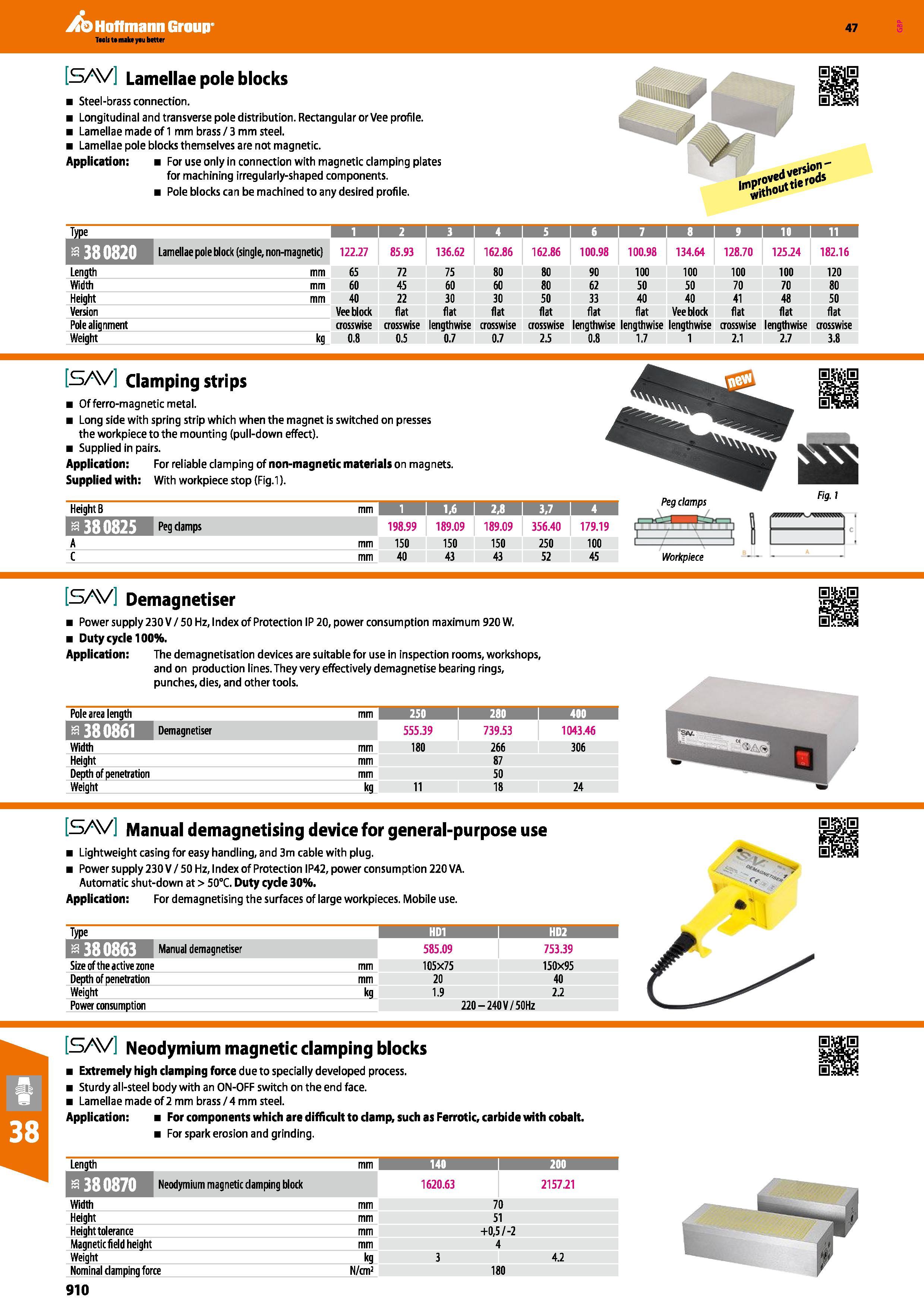 910 Hoffmann Group 47 S/V Lamellae pole blocks Steel-brass connection Longitudinal and transverse pole distribution Rectangular or Vee profile Lamell Каталог HOFFMANN GROUP 2016 Станочный режущий и вспомогательный инструмент для металлорежущих универсальных станков центров и комплексов с ЧПУ Версия 47 Стр. 910