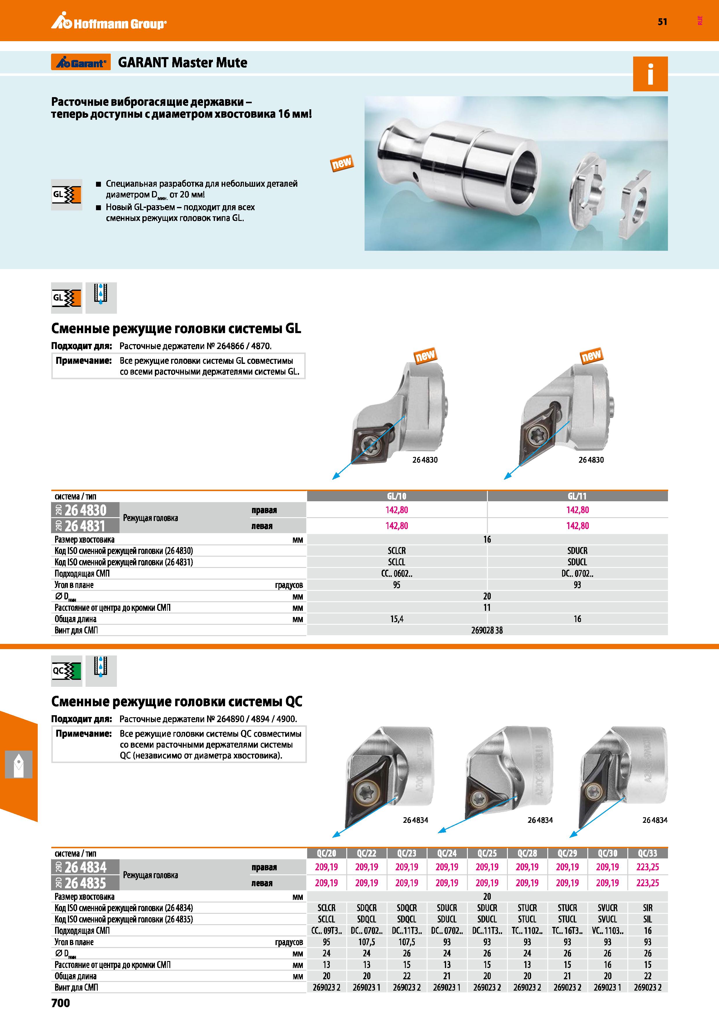 700 Hoffmann Group 51 j&Earant GARANT Master Mute Расточные виброгасящие державки -теперь доступны с диаметром хвостовика 16мм Специальная разработка Каталог HOFFMANN GROUP 2020 Режущий и вспомогательный инструмент для металлорежущих станков с ЧПУ и универсальных Сверла Фрезы Метчики Резцы Развертки Оснастка инструментальная Стр. 700