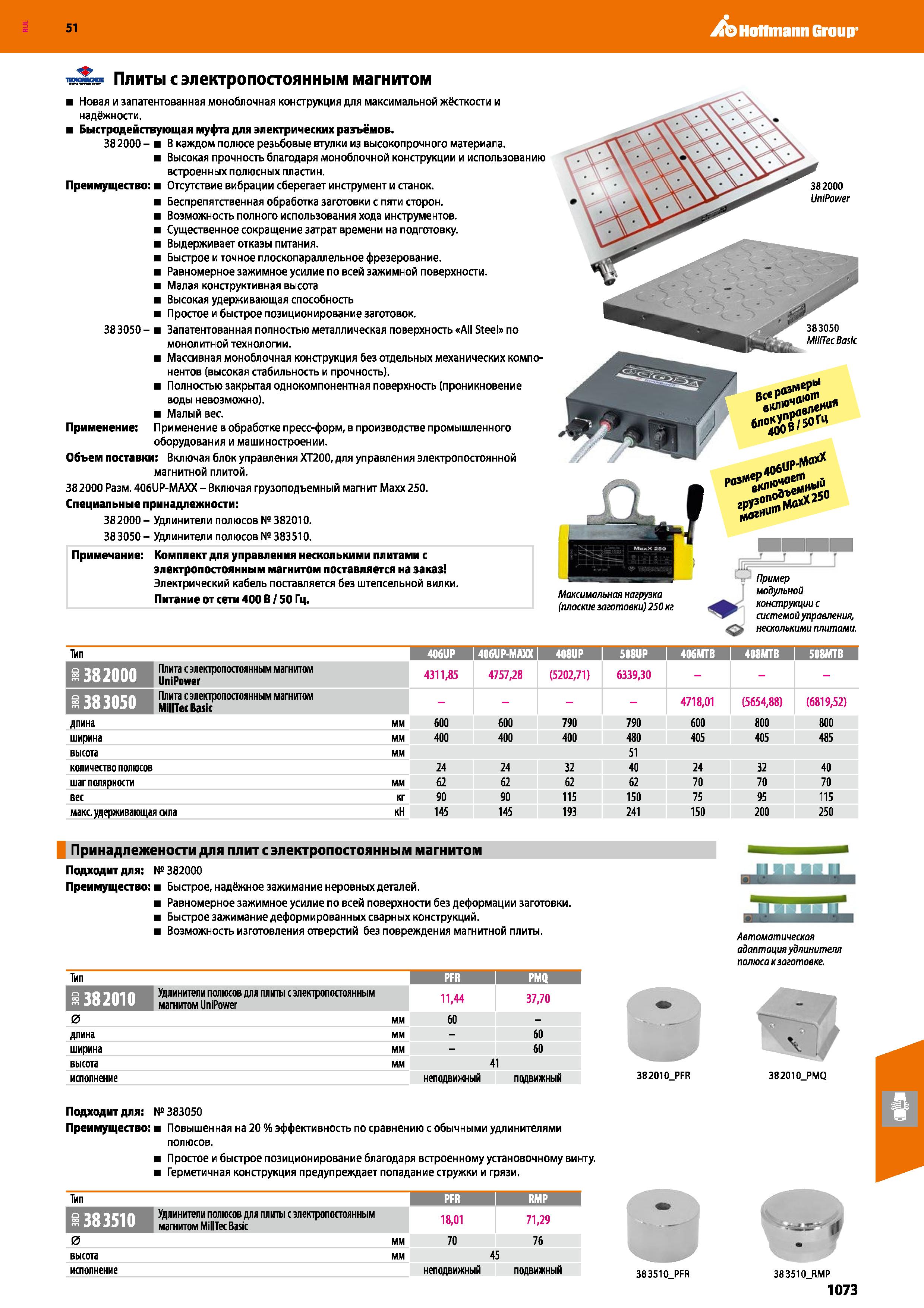1073 Hoffmann Group 51 3 Плиты с электропостоянным магнитом Новая и запатентованная моноблочная конструкция для максимальной жёсткости и надёжности Бы Каталог HOFFMANN GROUP 2020 Режущий и вспомогательный инструмент для металлорежущих станков с ЧПУ и универсальных Сверла Фрезы Метчики Резцы Развертки Оснастка инструментальная Стр. 1073