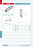 157 Регулируемые концевые фасочные фрезы Pramet 2636-05-25 с треугольной режущей сменной пластиной и цилиндрическим хвостовиком WELDON Угол обработки регулируется от 10 Каталог PRAMET 2014 Фрезерование Фрезы Сменные режущие пластины Стр. 156