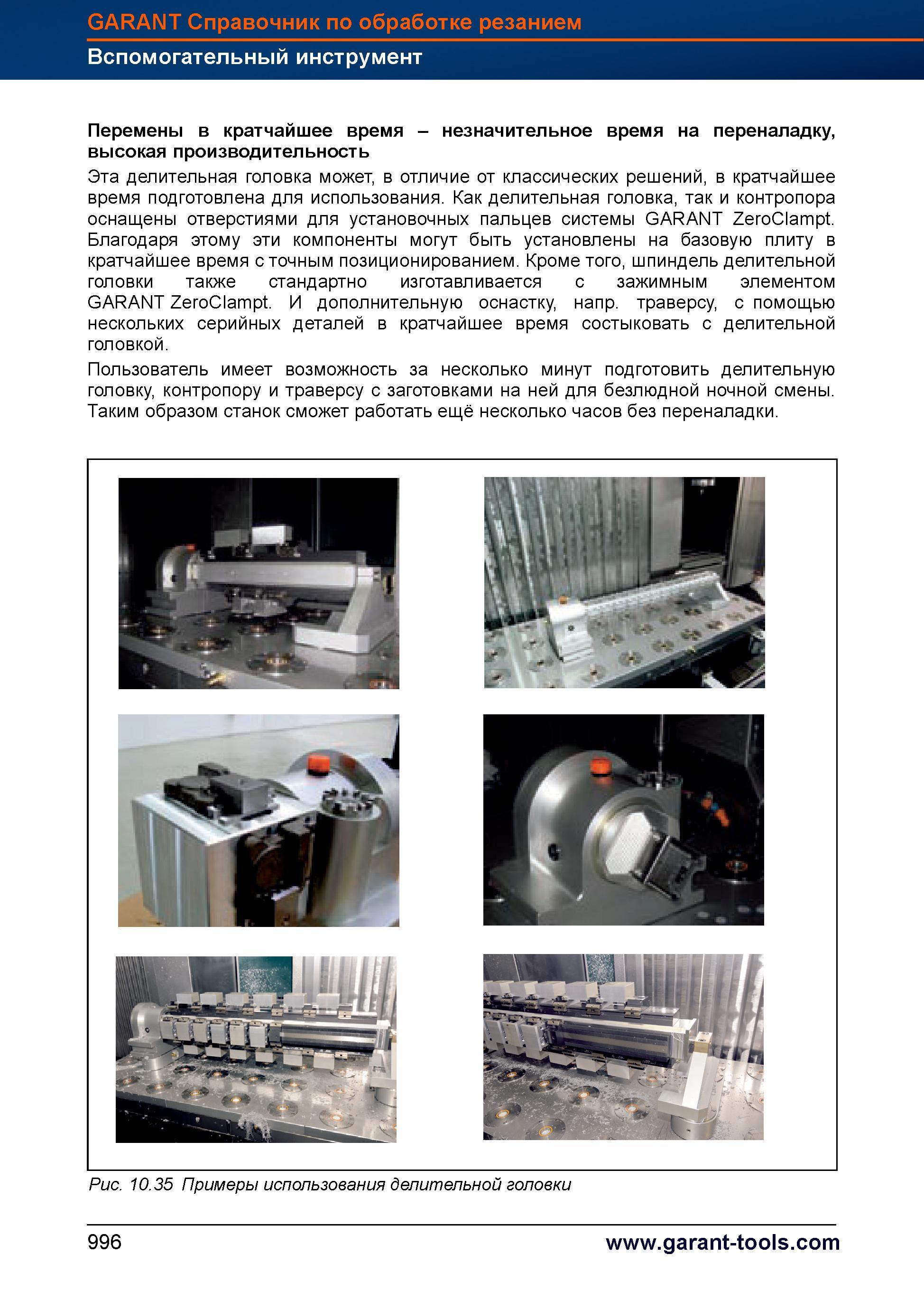 1020 Пользователь имеет возможность за несколько минут подготовить делительную головку, контропору и траверсу с заготовками на ней для безлюдно Справочник HOFFMANN GROUP 2012 Обработка материалов резанием Garant ToolScout Металлорежущий инструмент и инструментальная оснастка для станков Стр. 996