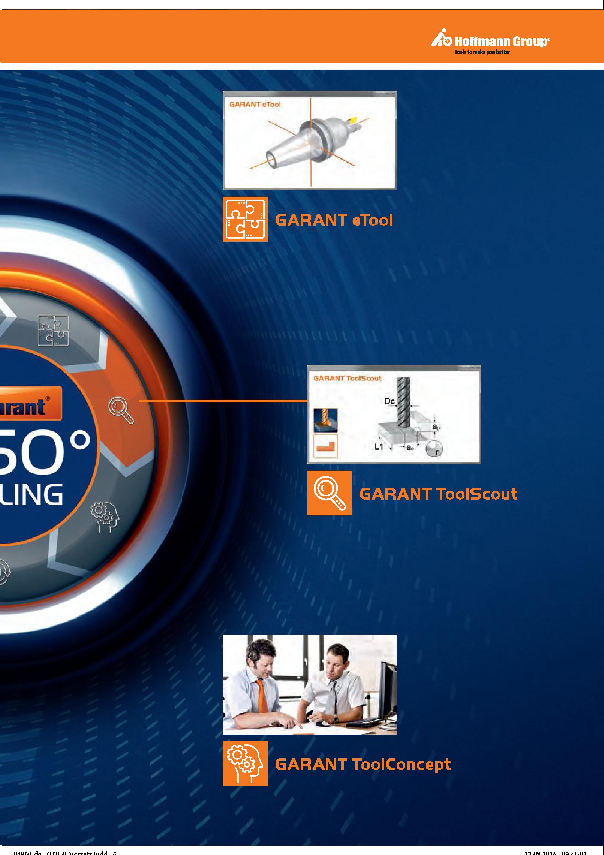 5 Hoffmann Group GARANT Tool GARANT TooIScout Справочник HOFFMANN GROUP 2016 Рекомендуемые режимы резания для режущего инструмента при механической обработке на металлорежущих промышленных станках и центрах с ЧПУ Стр. 