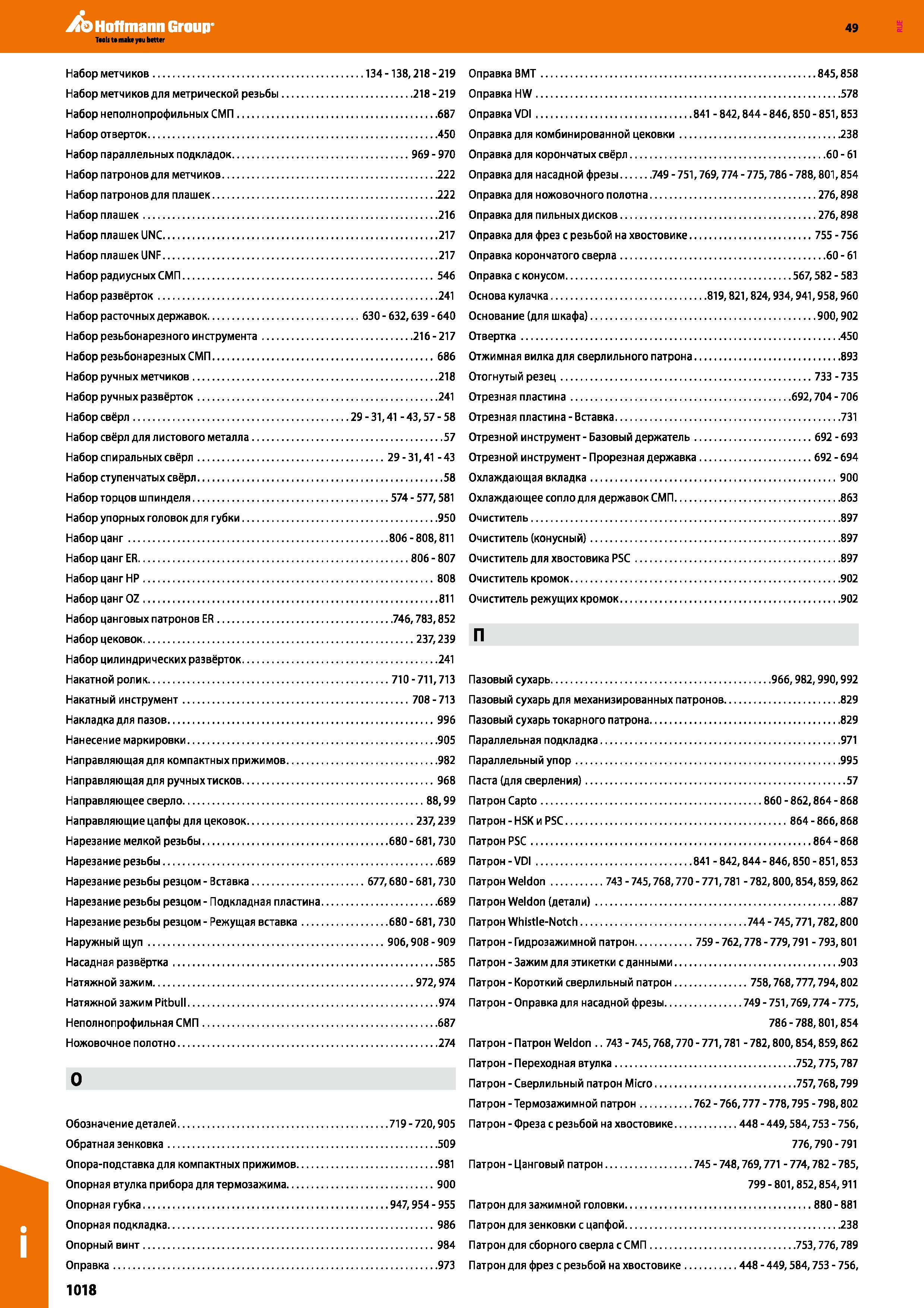 1018 Hoffmann Group Taols t make yau better Набор метчиков 134-138,218-219 Набор метчиков для метрической резьбы 218-219 Набор неполнопроф Каталог HOFFMANN GROUP 2018 Профессиональный режущий и вспомогательный инструмент для промышленного оборудования Сверла Фрезы Метчики Державки Стр. 1018
