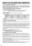 40 Safety of Cutting Tool Products Hard tool materials have a large specific gravity Thus they require special attention as heavy materials when the s Каталог MITSUBISHI 2015 Токарный и вращающийся инструмент Инструментальные решения для оборудования Стр. 18 ENG